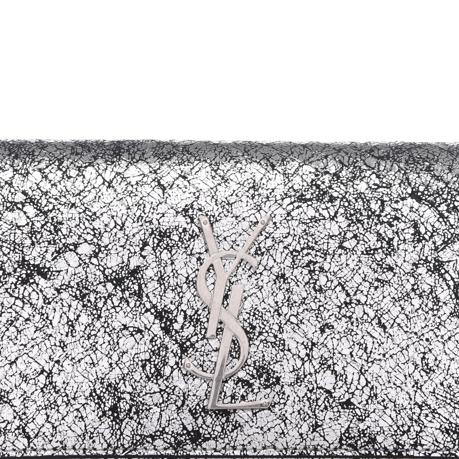 Saint Laurent Metallic Calfskin Monogram Kate Belt Bag Silver 10 of 11