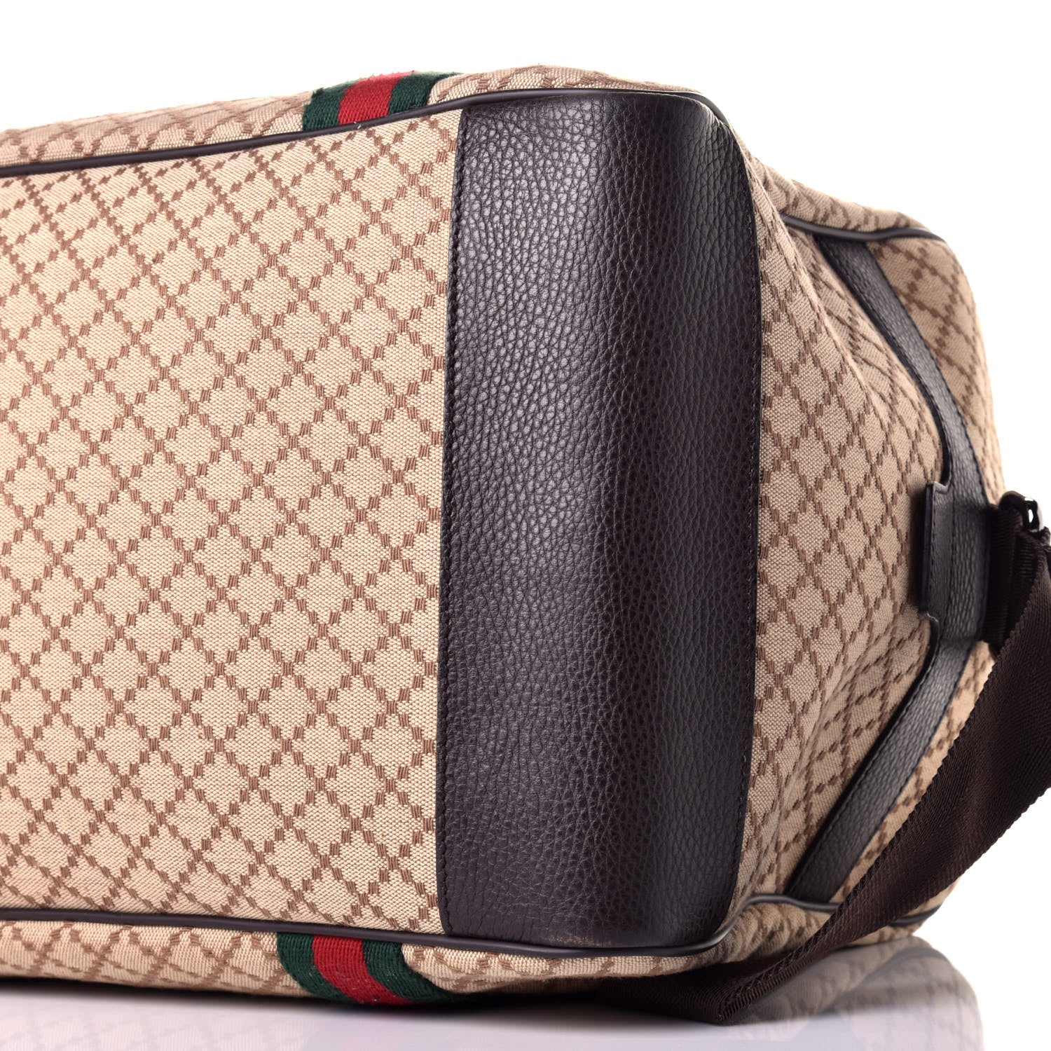 Gucci Diamante Large Web Carry On Duffle Bag Brown 8 of 8