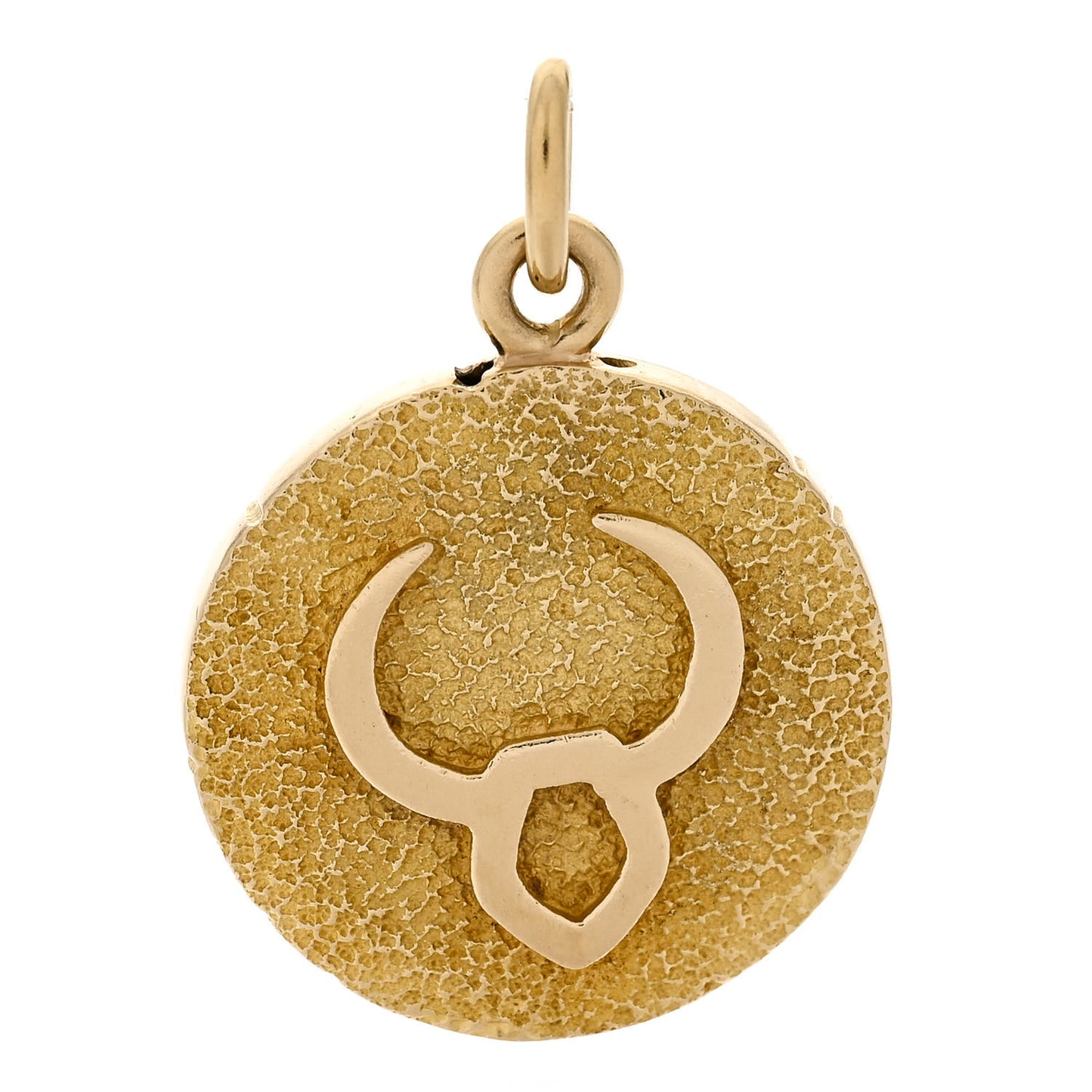 18K Yellow Gold Zodiac Taurus Pendant