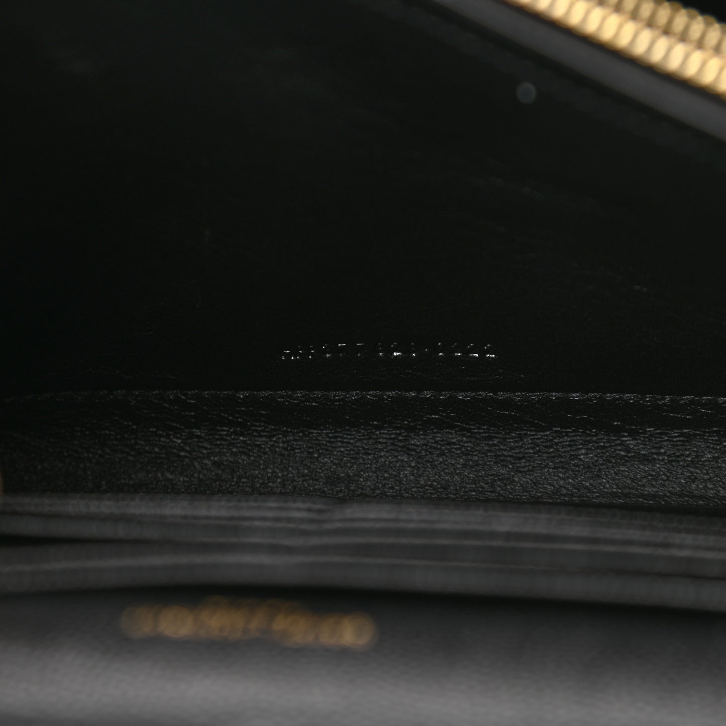 Grain De Poudre Matelasse Chevron Monogram Chain Wallet Black