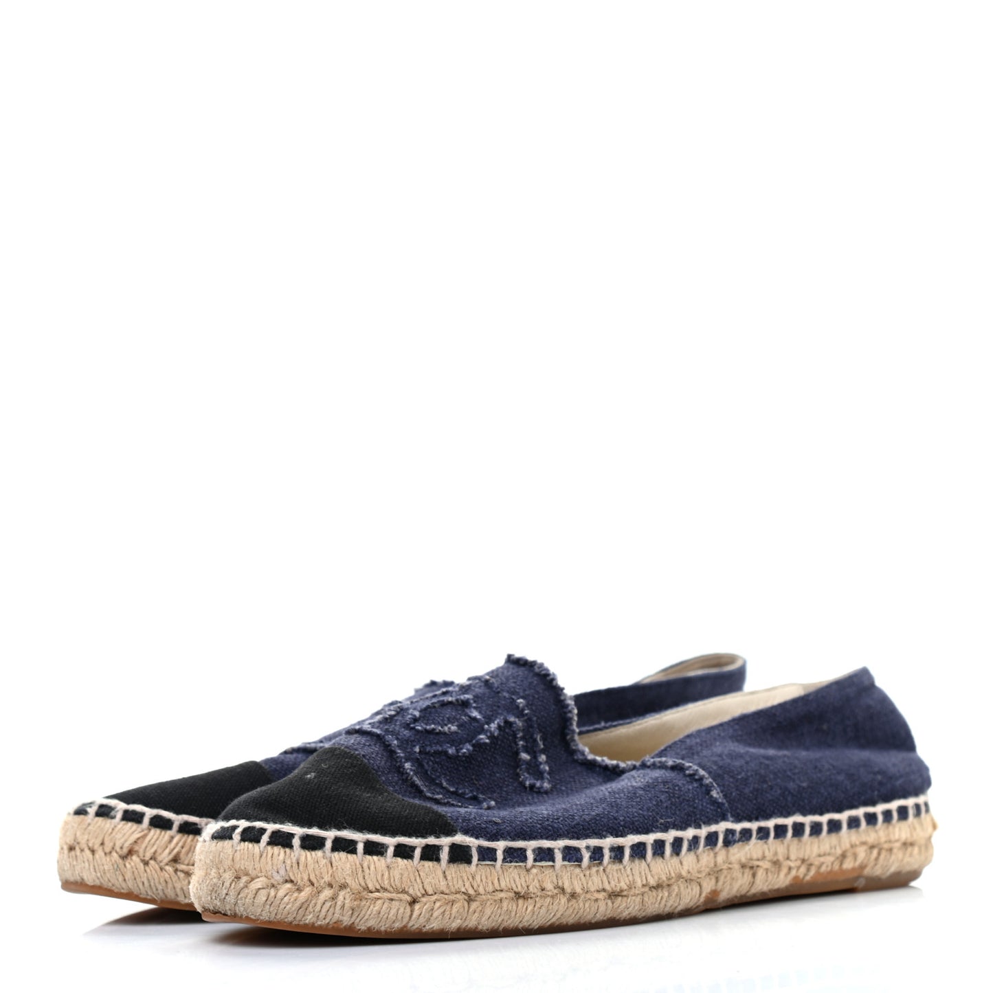 Denim Toile CC Espadrilles 40 Navy Black
