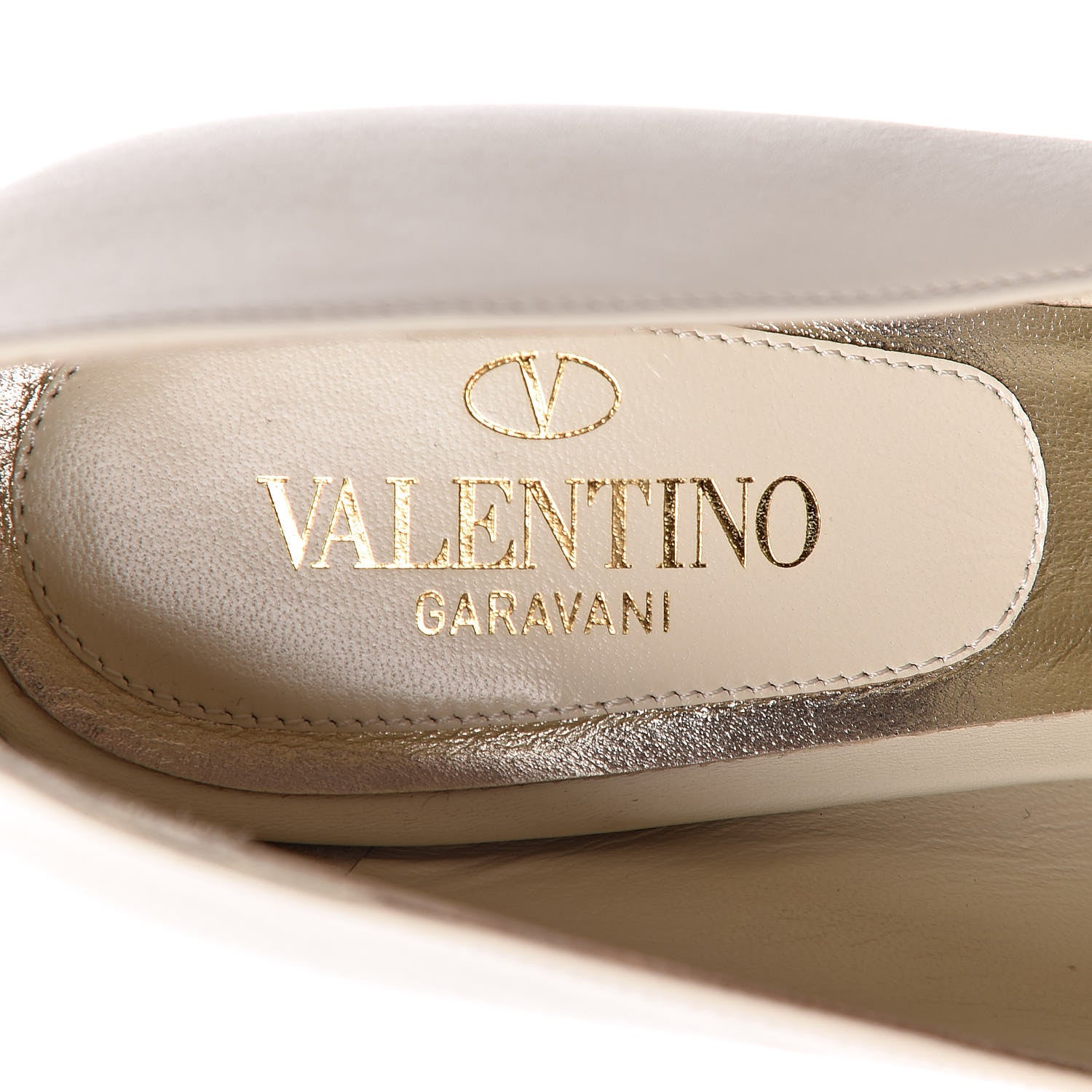Valentino Garavani Calfskin Rockstud Uptown Fringe Loafer 90 Pumps 38 Light Ivory 6 of 7