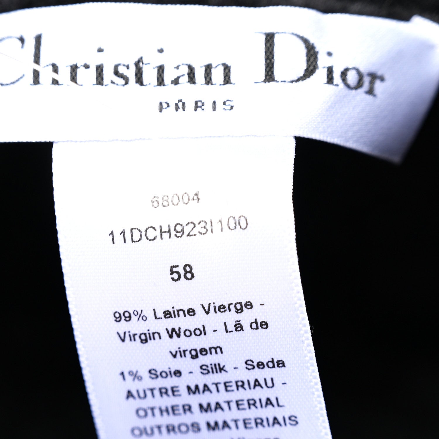 Christian Dior Wool Oblique Jacquard Bob Chic Bucket Hat 58 Black 9 of 9