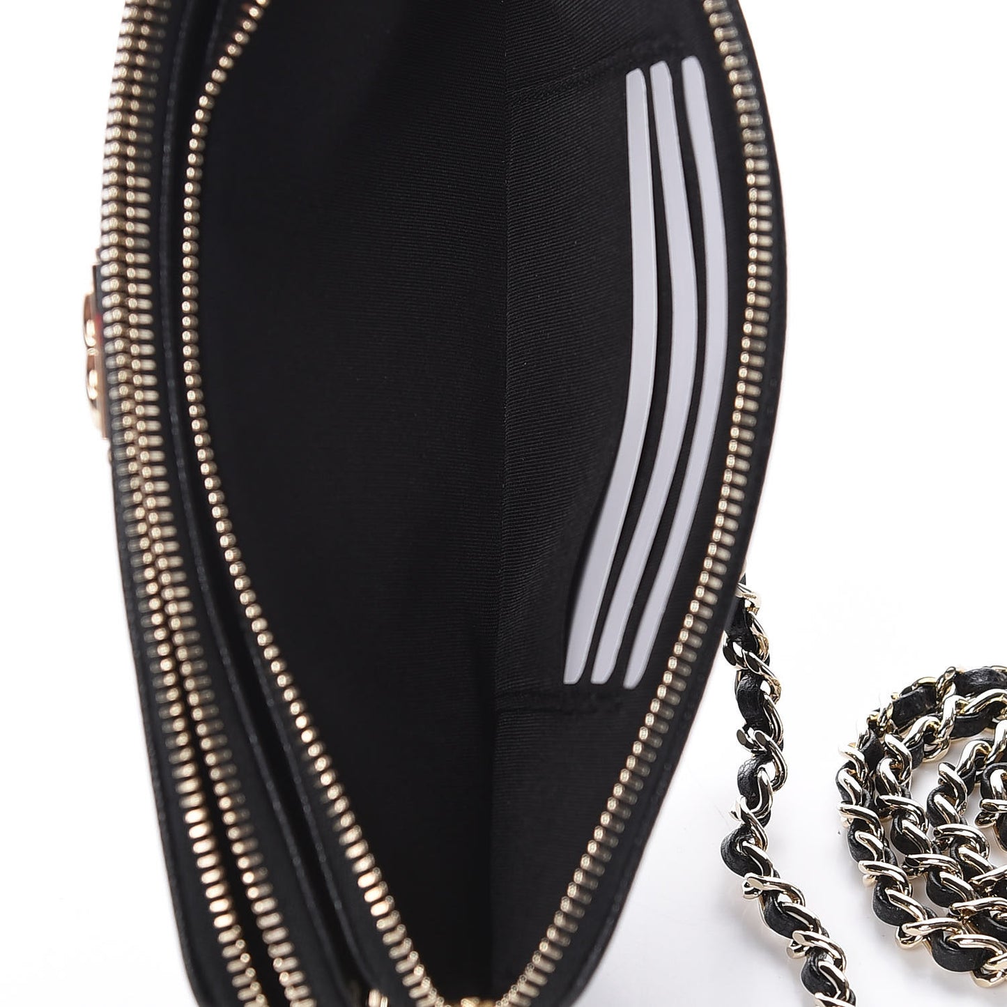 Caviar Quilted Small Boy Clutch With Chain Black