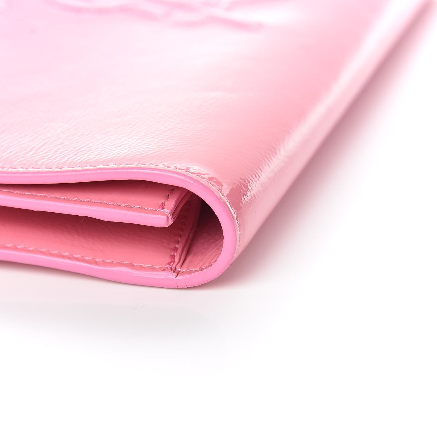 Textured Patent Large Belle De Jour Clutch Indian Pink