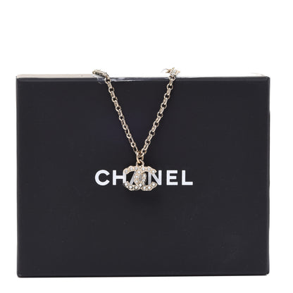 Chanel Pearl Crystal CC Pendant Necklace Gold 6 of 6