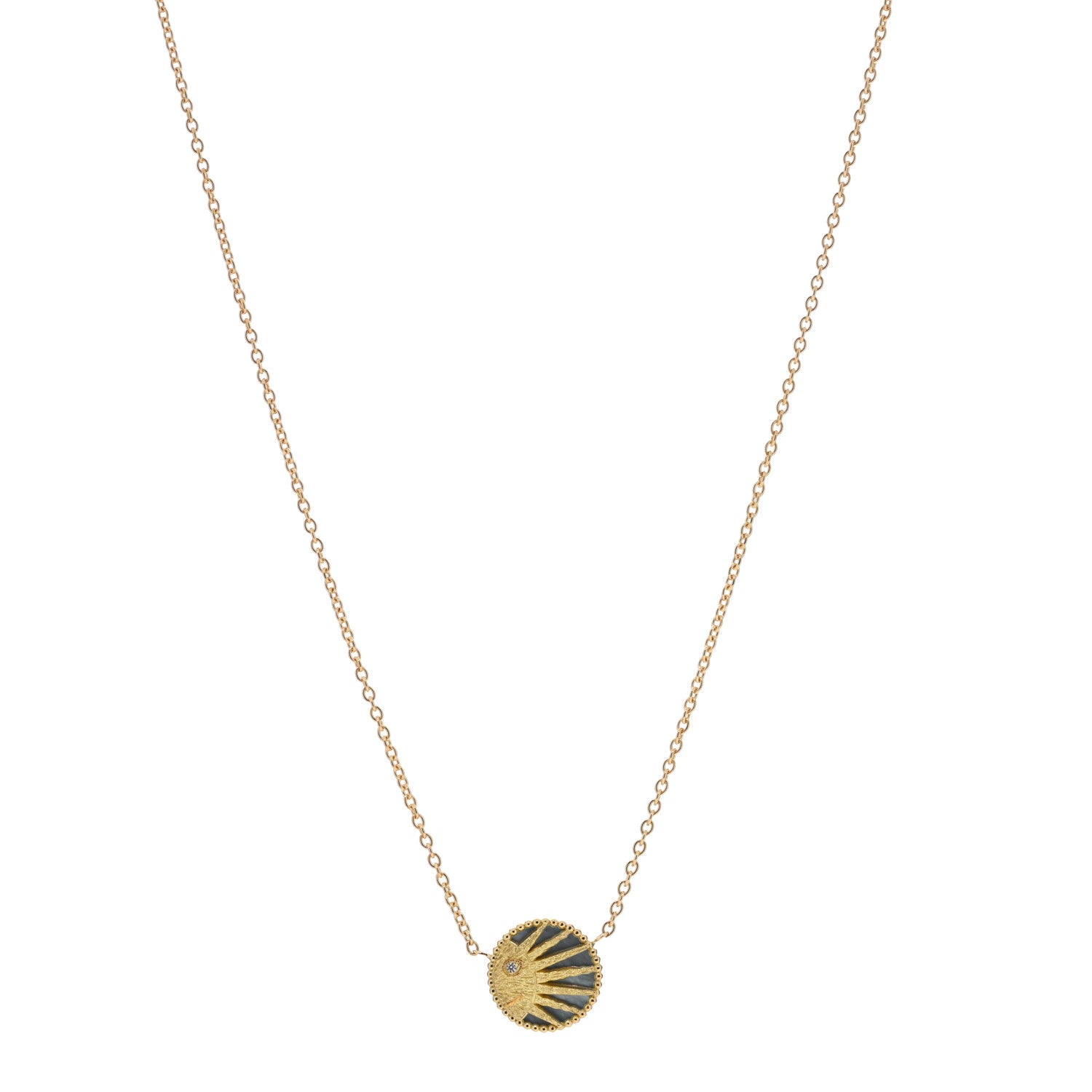 Christian Dior 18K Yellow Gold Diamond Black Onyx Mother of Pearl Rose Celeste Pendant Necklace 4 of 5