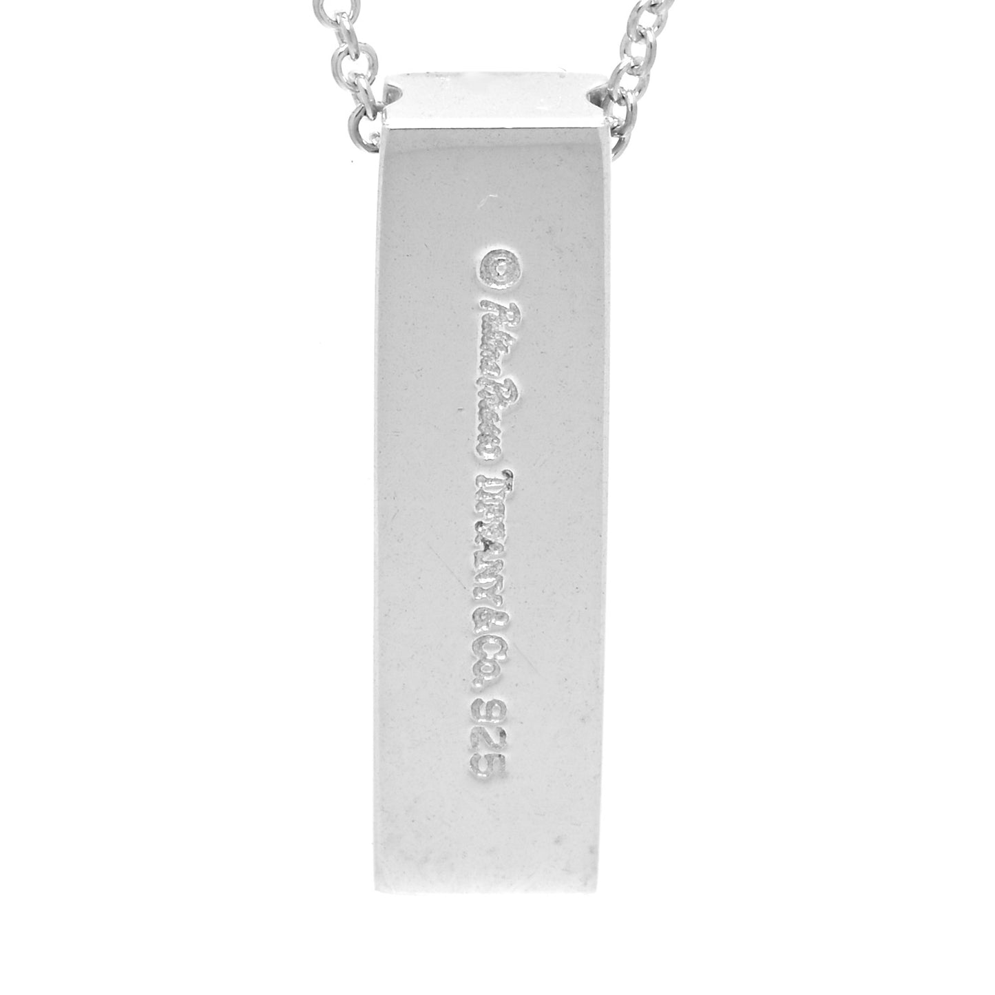 Sterling Silver Diamond Paloma Picasso Love and Kisses Bar Pendant Necklace