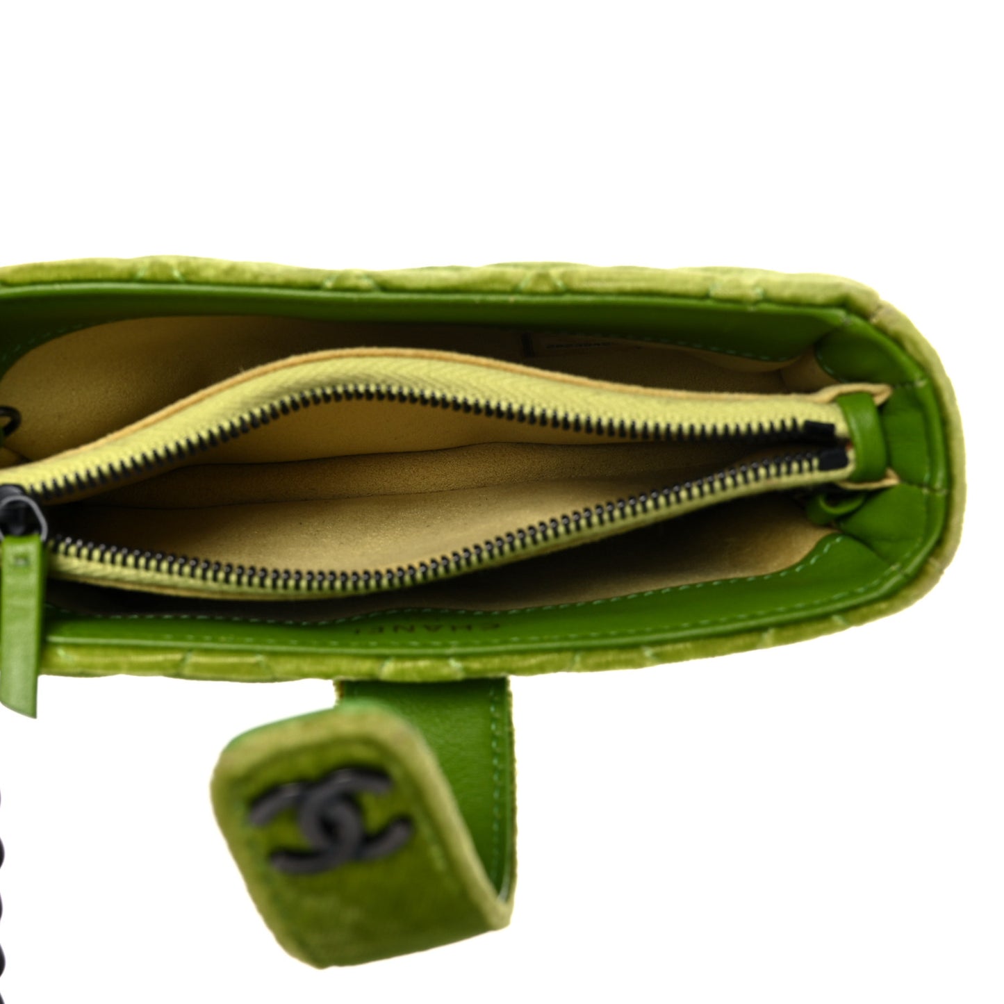 Velvet Quilted Mini Phone Holder Crossbody Bag Green