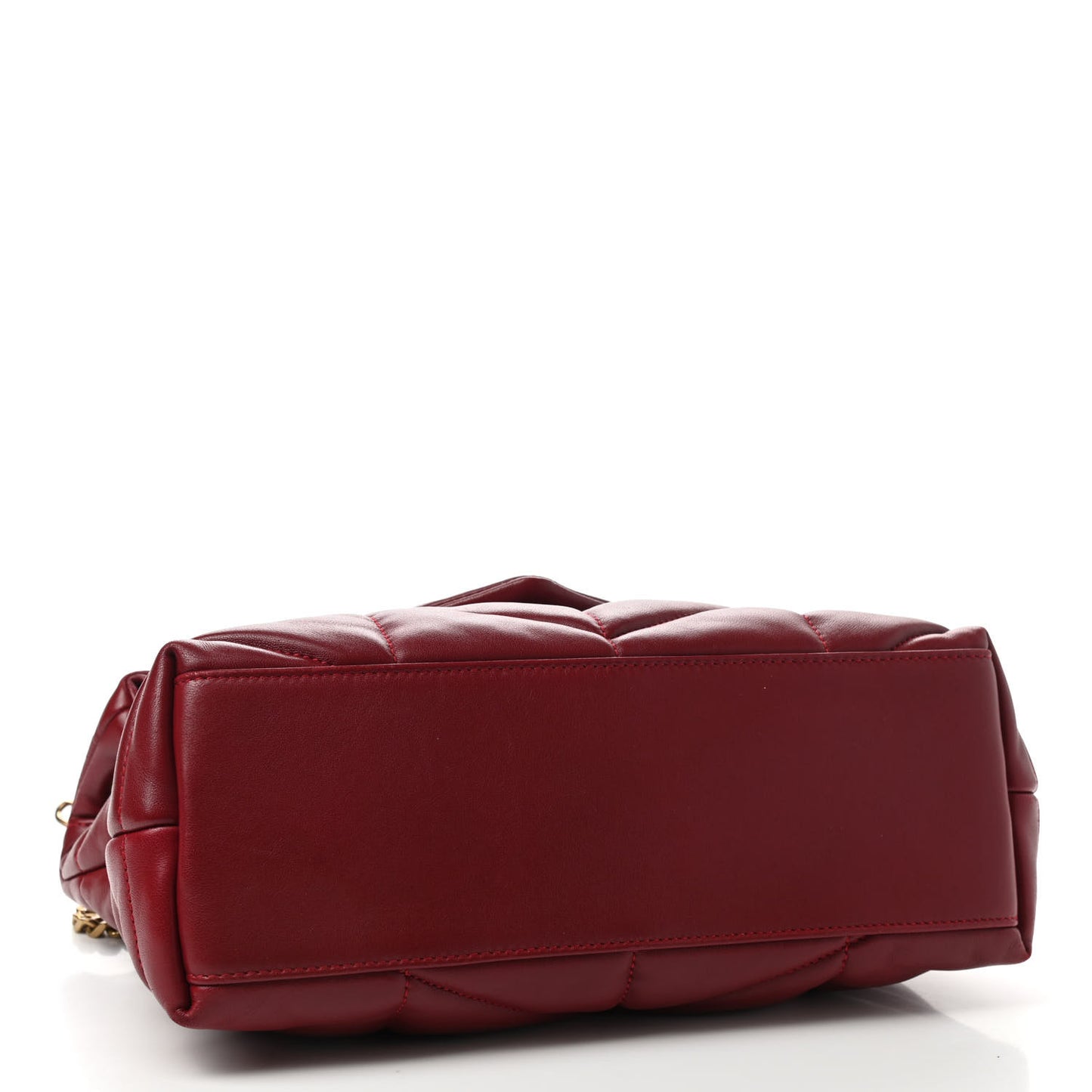 Lambskin Quilted Small Loulou Puffer Monogram Chain Satchel Red