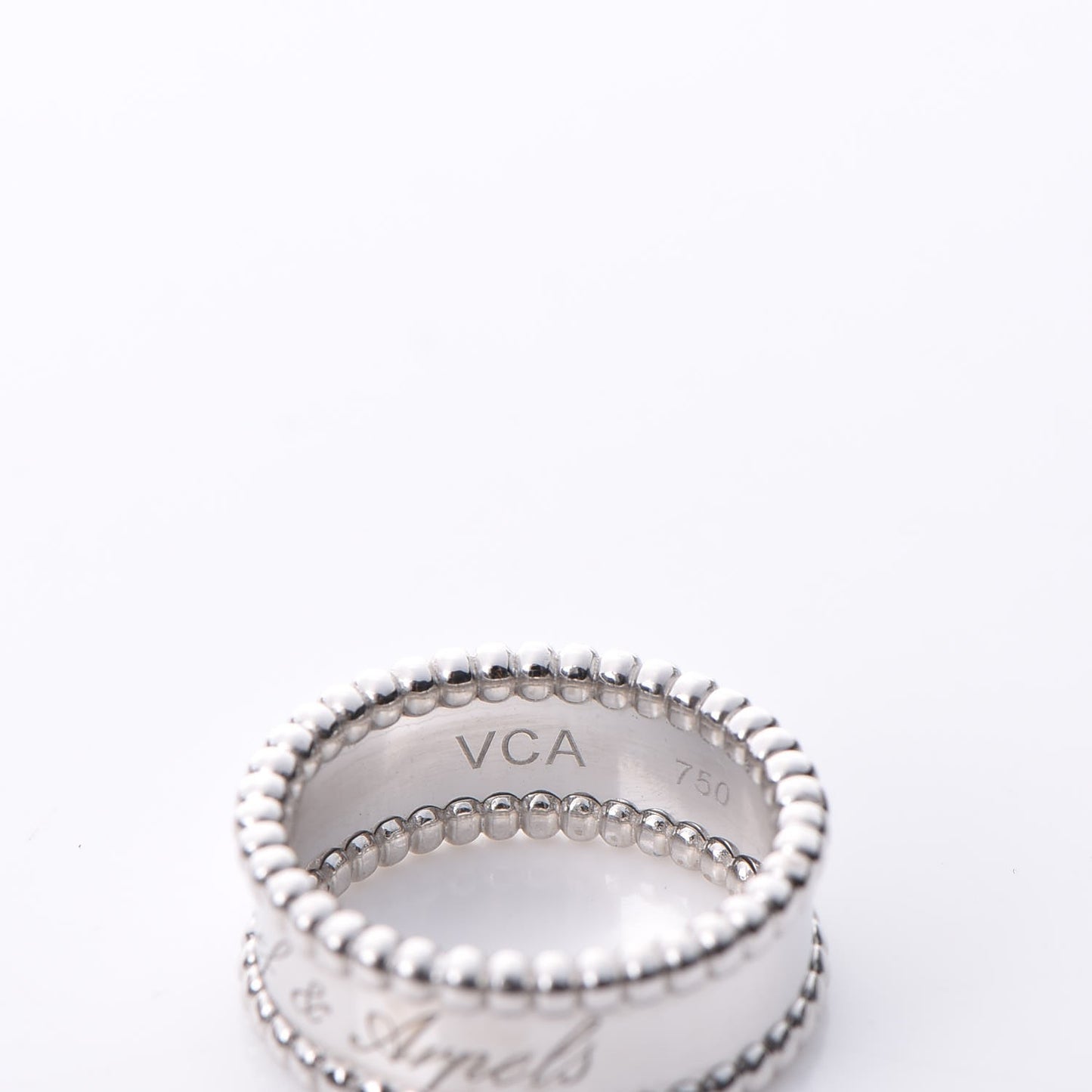 18K White Gold Perlee Signature Ring 51 5.75