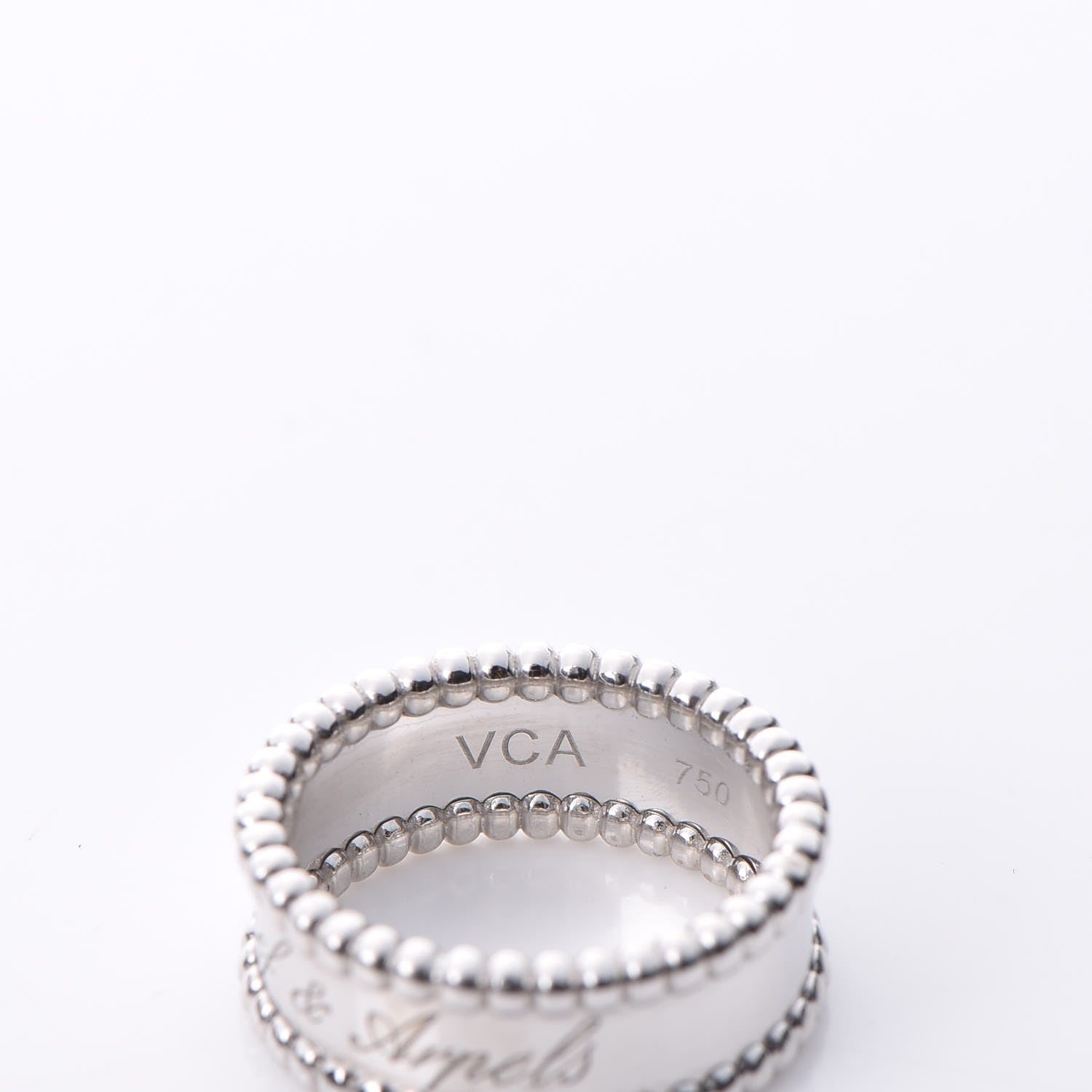 Van Cleef & Arpels 18K White Gold Perlee Signature Ring 51 5.75 5 of 7