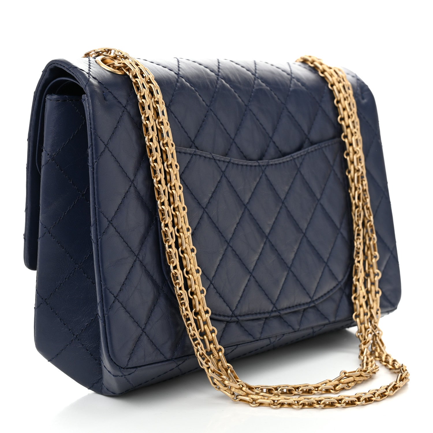 Chanel Aged Calfskin Quilted 2.55 Reissue 226 Flap Navy 3 of 10