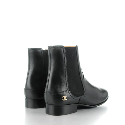 Chanel Calfskin Elastic Short Boots 38.5 Black 4 of 9