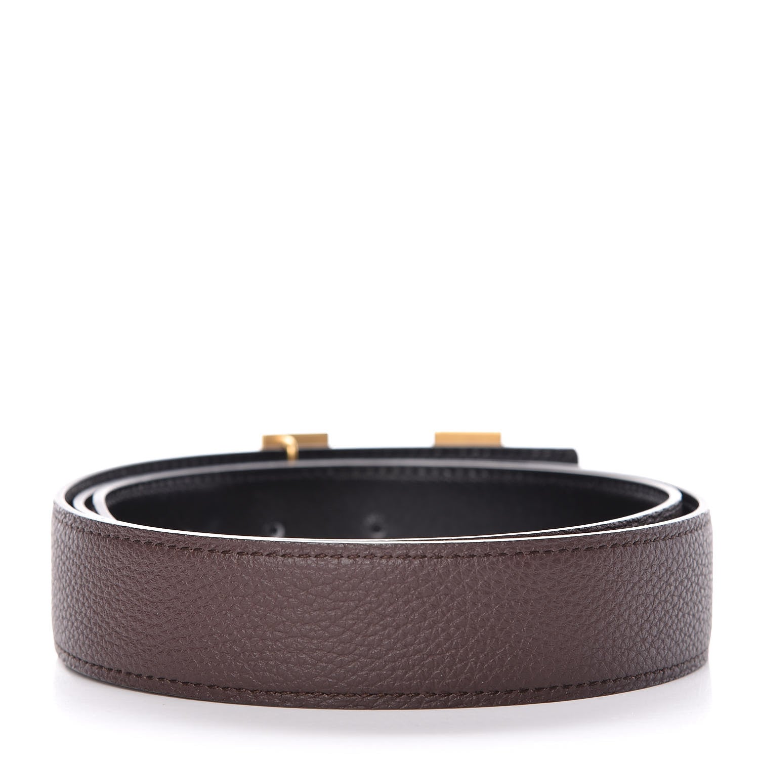 Hermes Box Togo 32mm H Belt 90 Black Chocolate 3 of 7