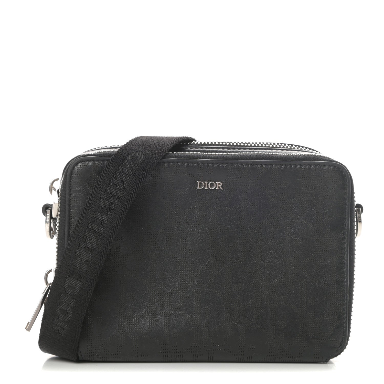 Christian Dior Calfskin Oblique Galaxy Perforated Messenger Black Multicolor 1 of 11