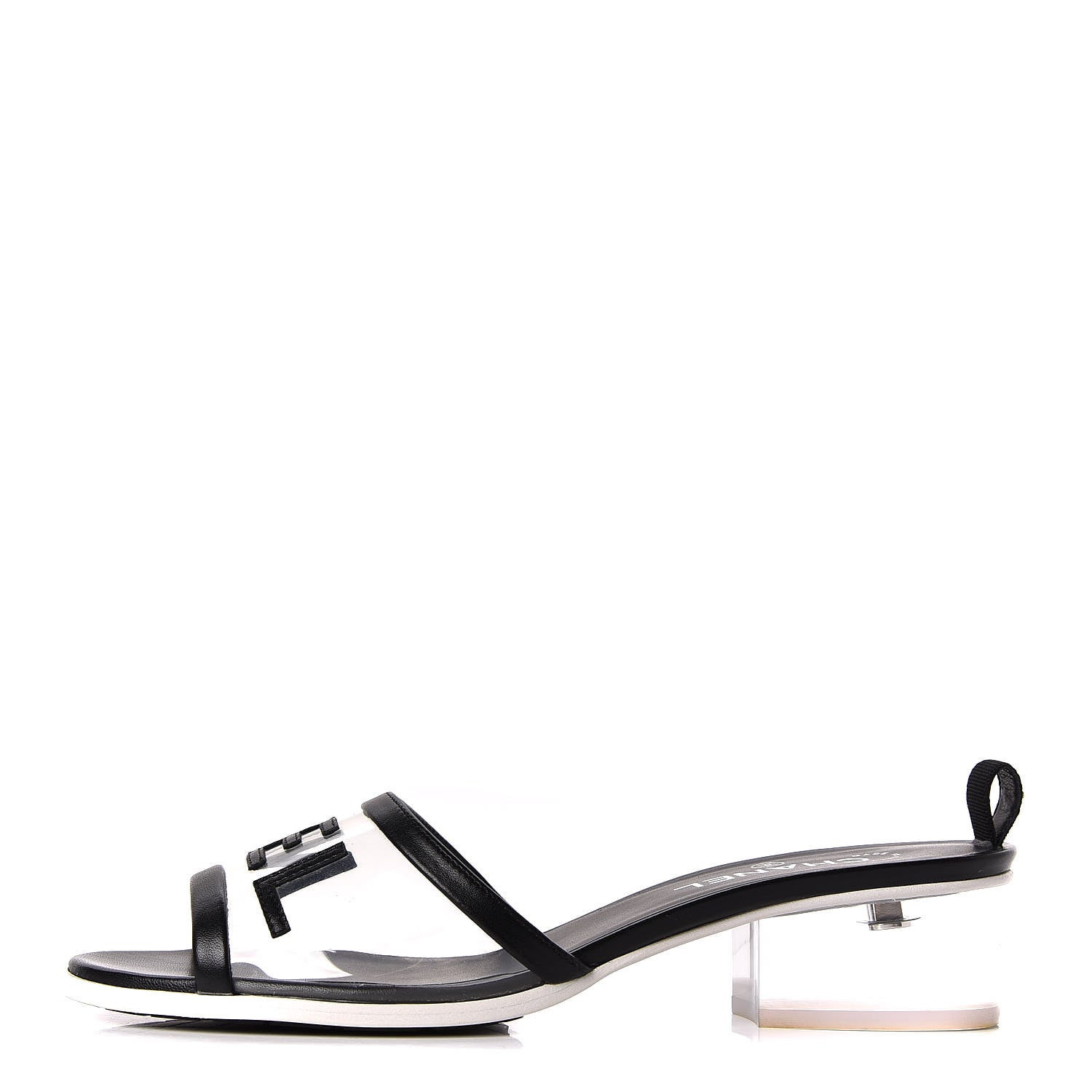 Chanel PVC Lambskin Logo Mules 41.5 Black 1 of 11