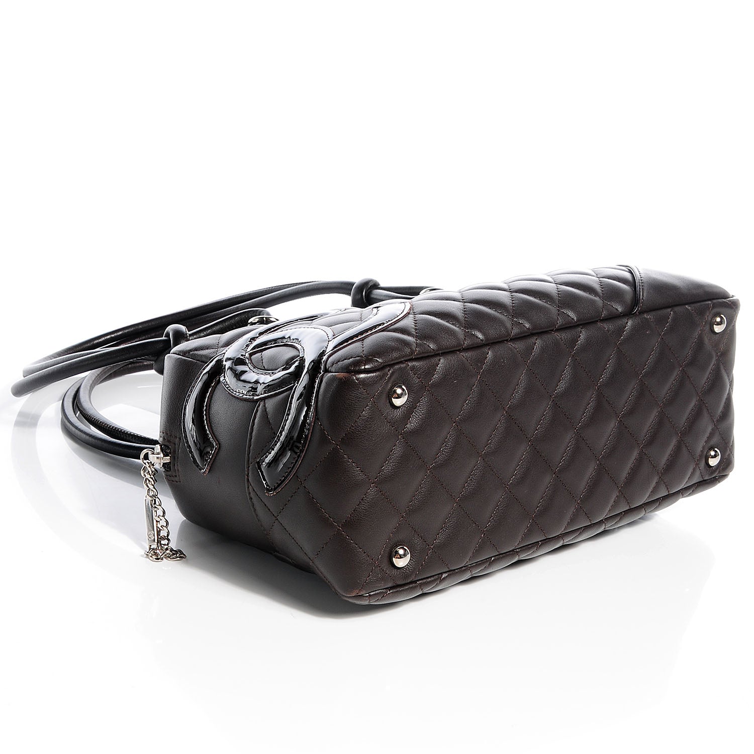 Chanel Calfskin Quilted Large Cambon Bowler Dark Brown 4 of 9