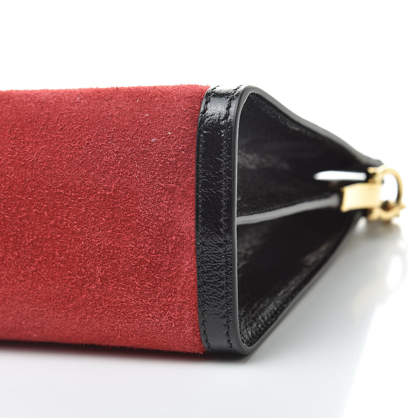 Suede Patent Web Medium Ophidia Chain Shoulder Bag Hibiscus Red Black