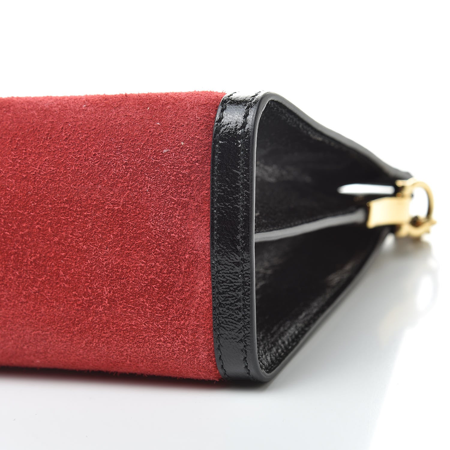 Gucci Suede Patent Web Medium Ophidia Chain Shoulder Bag Hibiscus Red Black 10 of 13