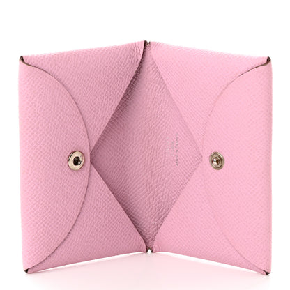 Hermes Epsom Calvi Card Case Mauve Sylvestre 4 of 9