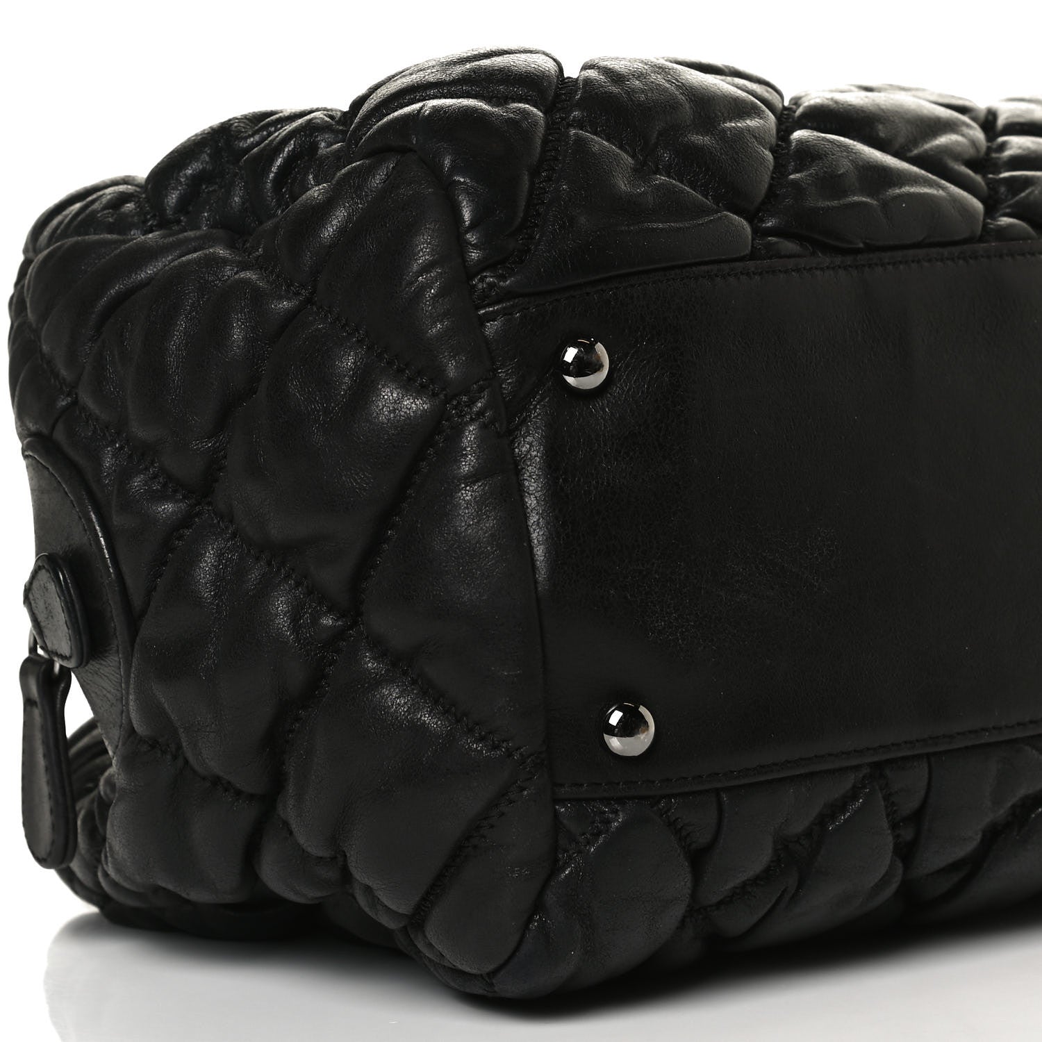 Chanel Calfskin Bubble Quilt Bowler Black 16 of 27