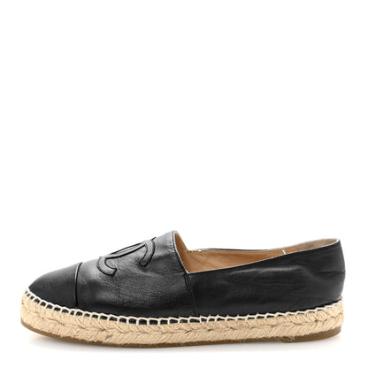 Chanel Lambskin CC Espadrilles 37 Black 1 of 10