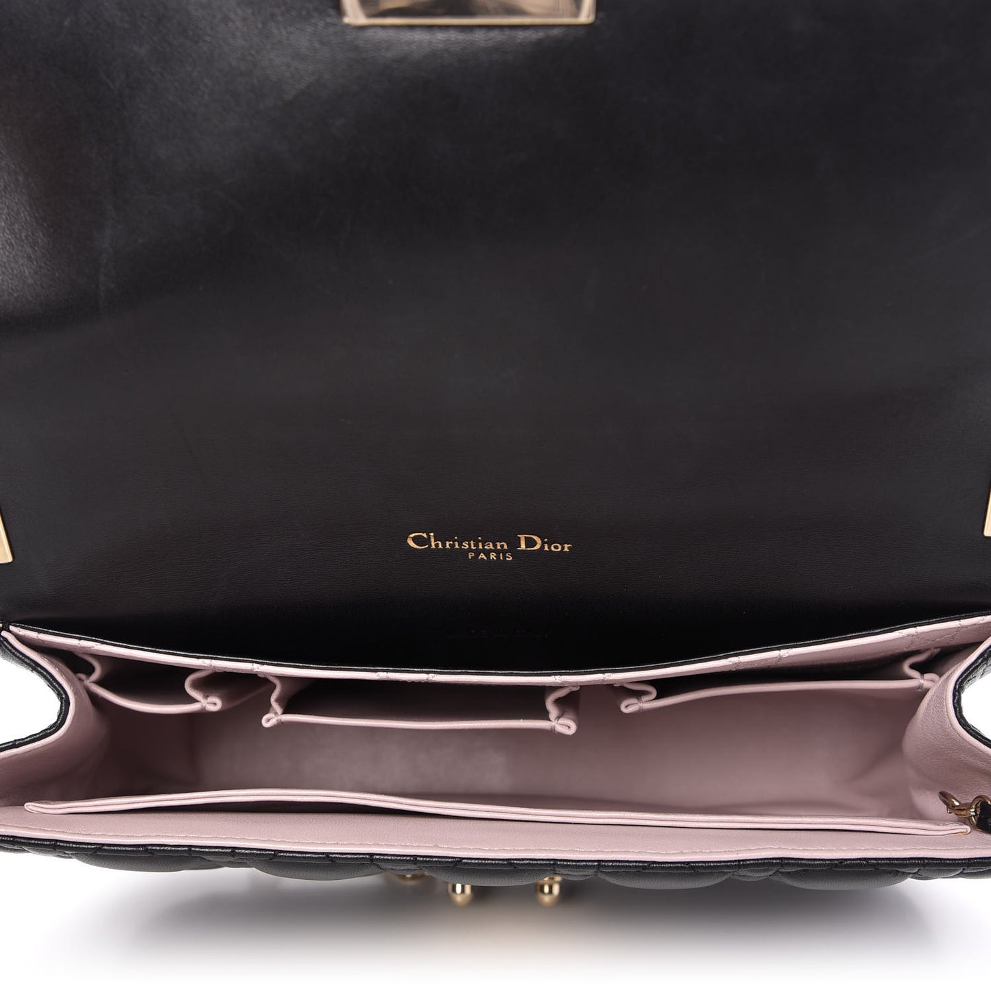 Lambskin Cannage Medium Miss Dior Flap Black