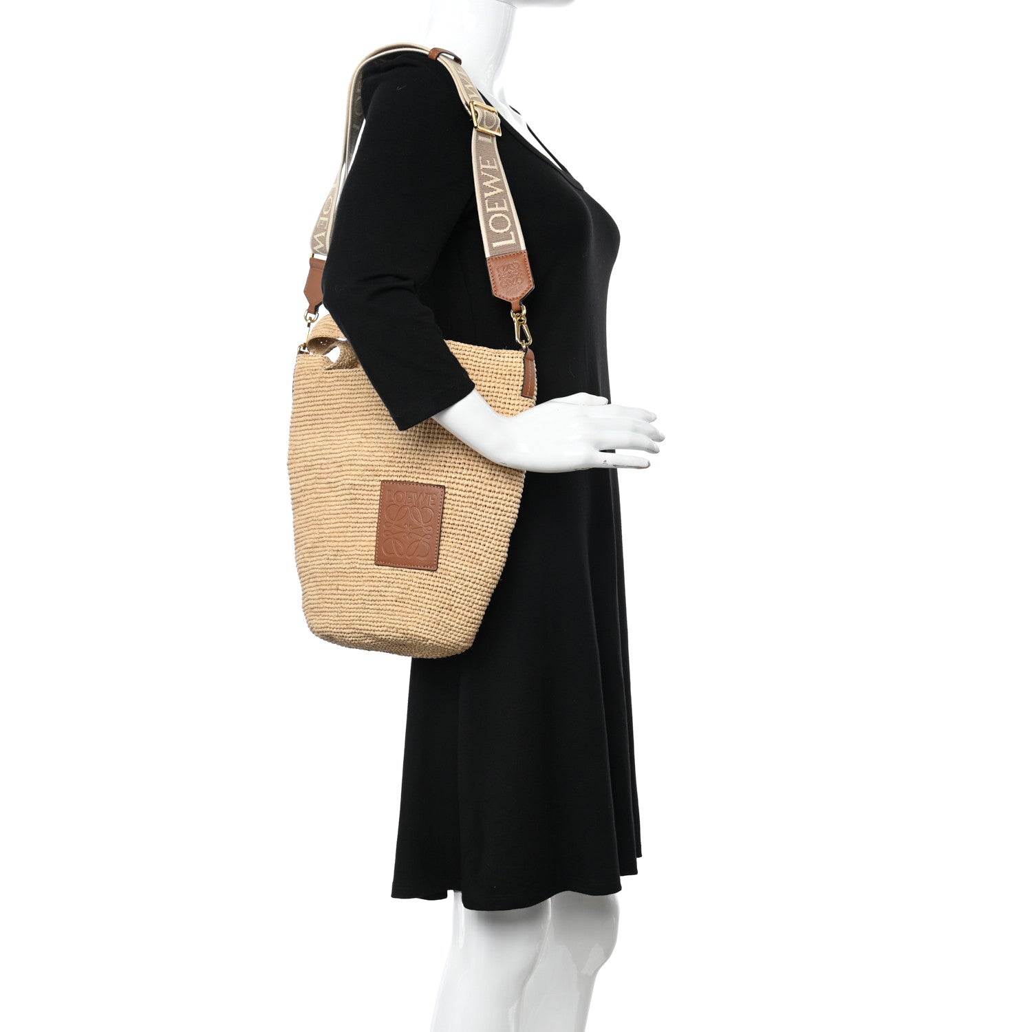 Loewe Raffia Mini Slit Tote Bag Natural Tan 2 of 8