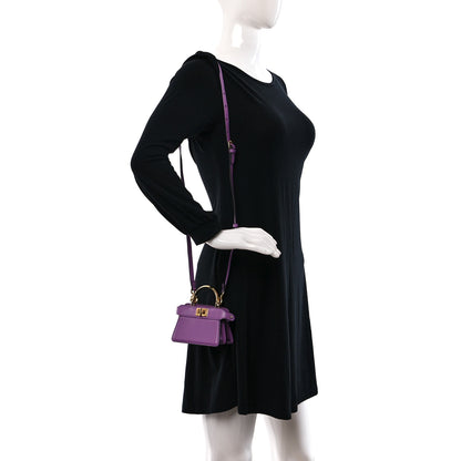 Fendi Shiny Nappa Nano Peekaboo Maxi Handle Satchel Agapanto 2 of 9