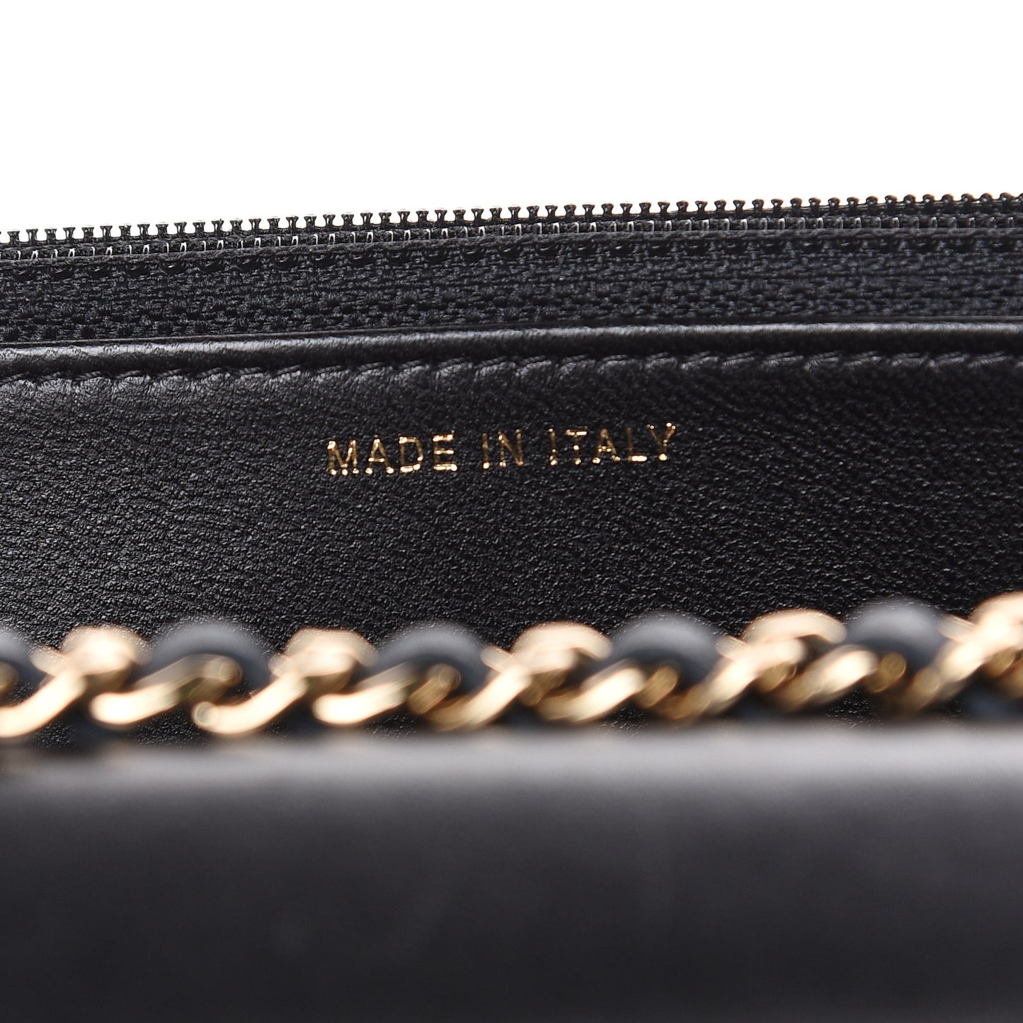 Lambskin Quilted Trendy CC Wallet On Chain WOC Black