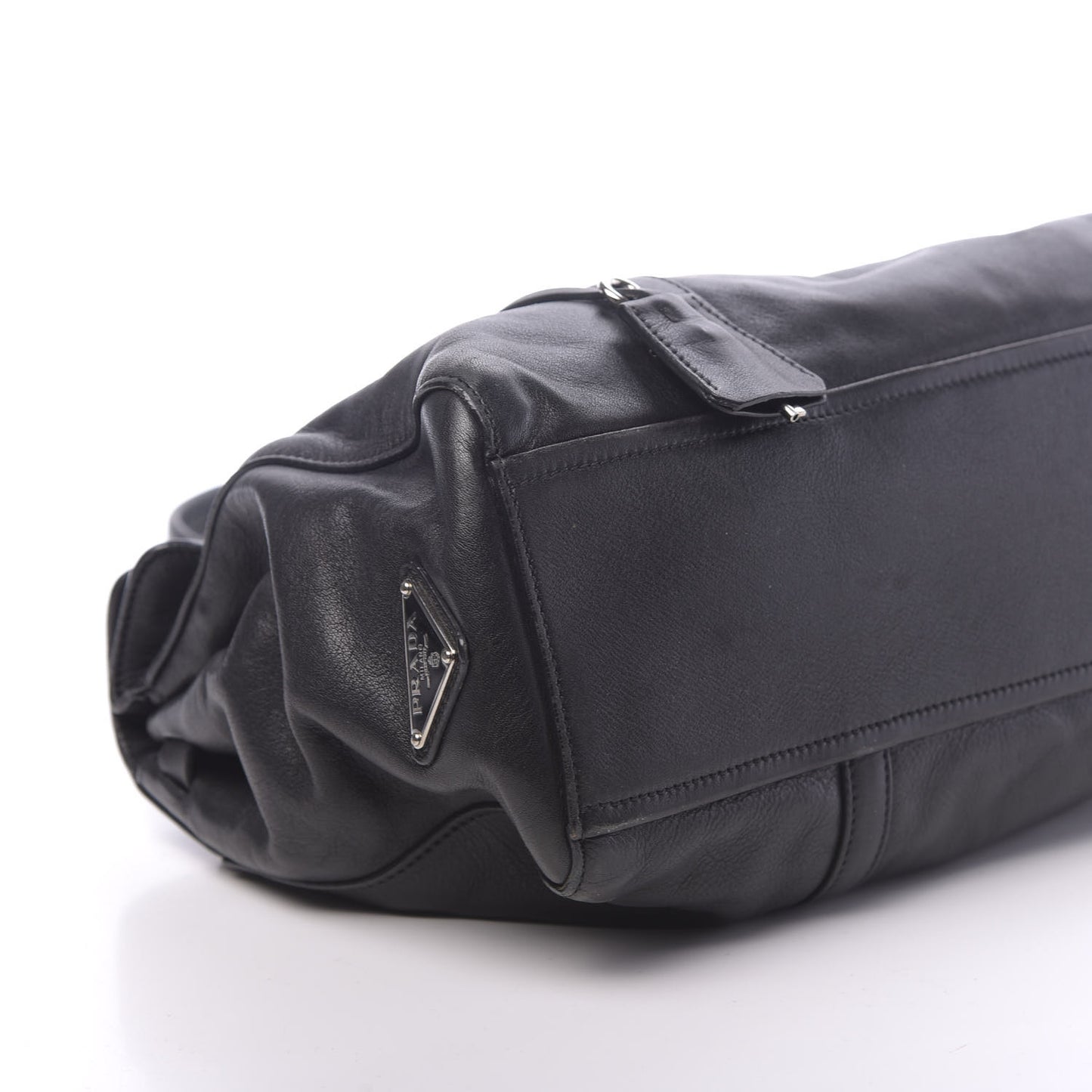 Royal Calf Easy Foldover Pushlock Satchel Black