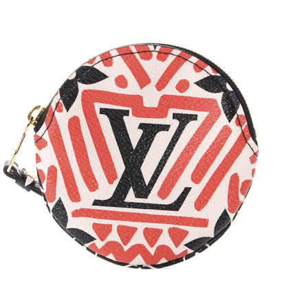 Louis Vuitton Monogram Giant Crafty Round Coin Purse Creme Rouge 1 of 5