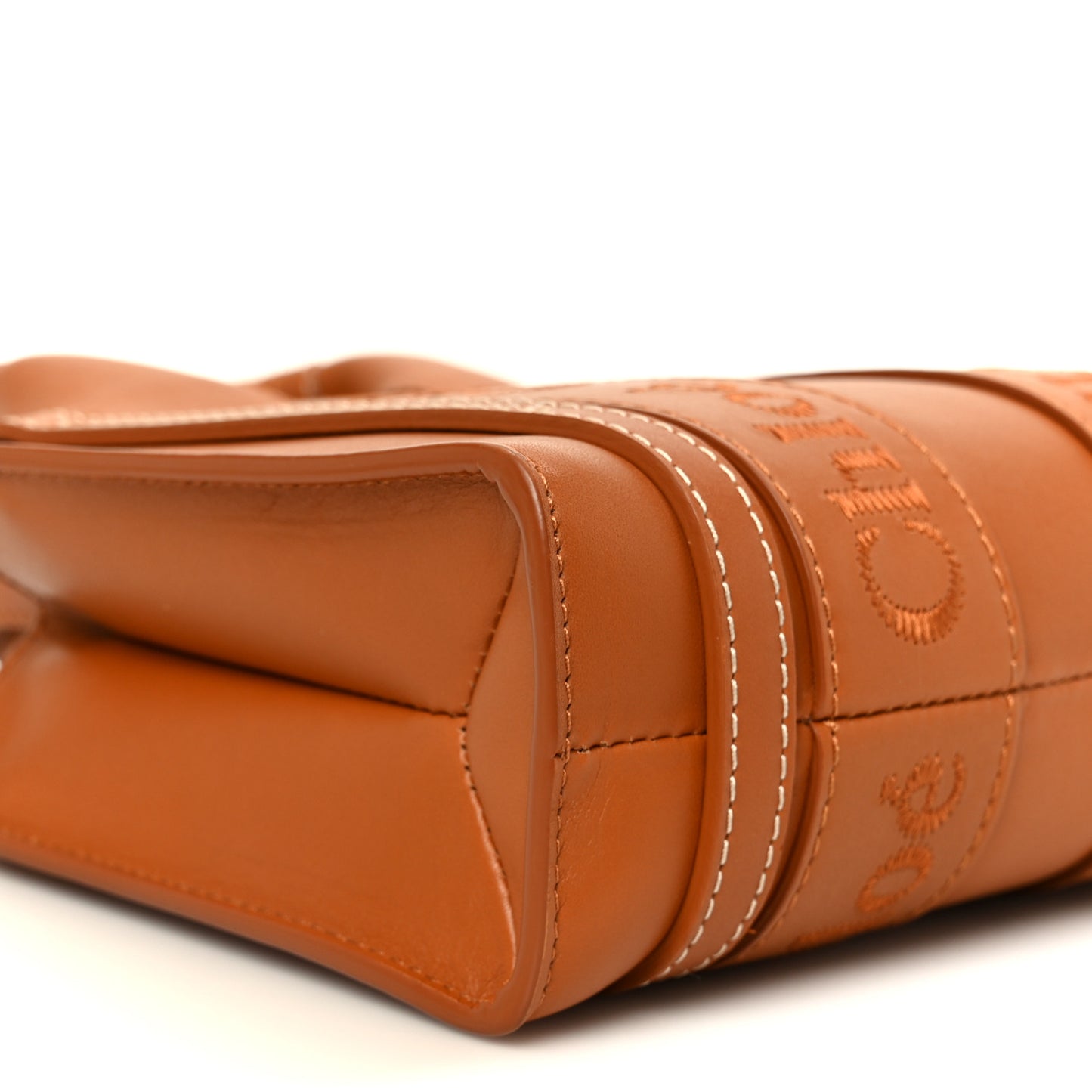 Calfskin Mini Woody Ribbon Tote Caramel