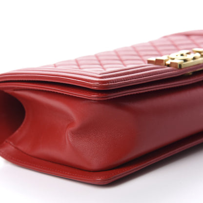 Chanel Lambskin Quilted Medium Boy Flap Red 6 of 13