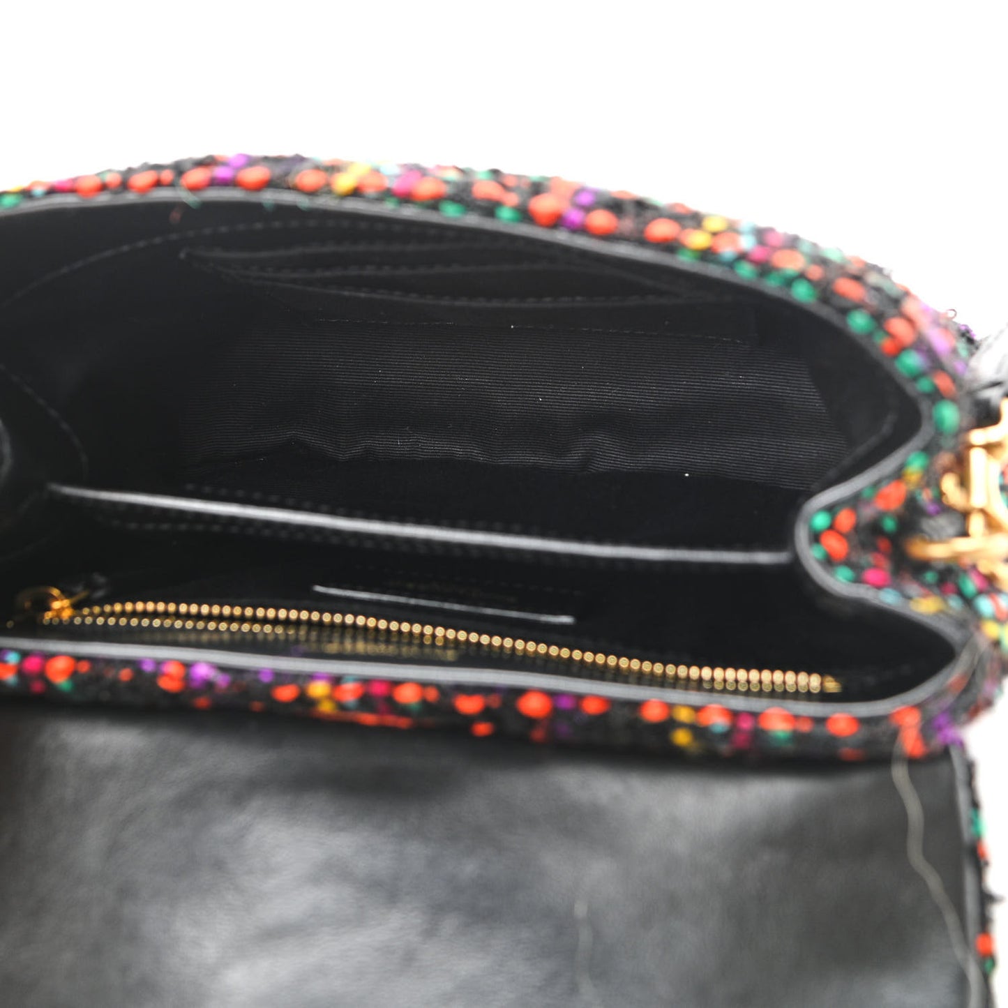 Tweed Toy Loulou Shoulder Bag Black
