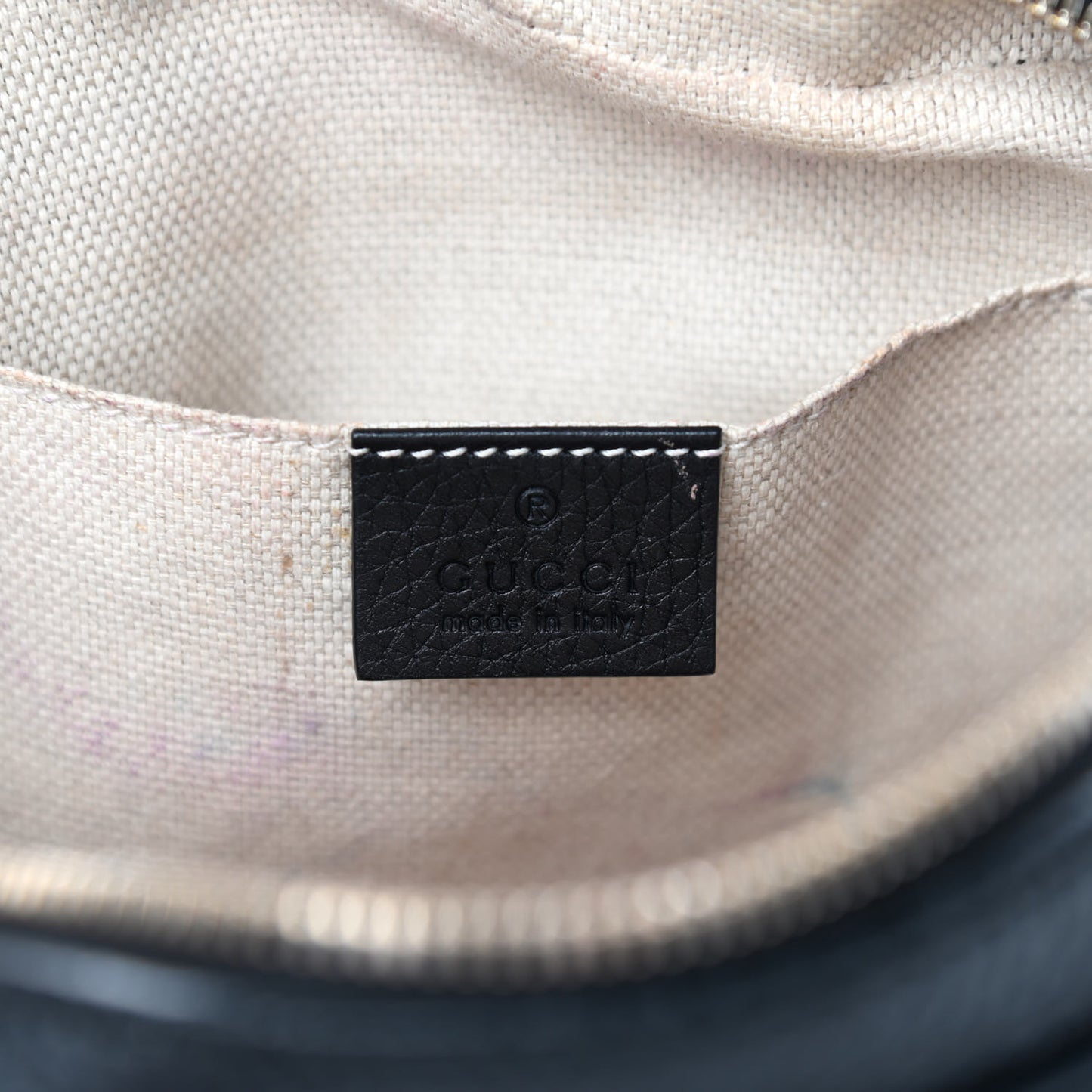 Pebbled Calfskin Small Soho Disco Bag Black