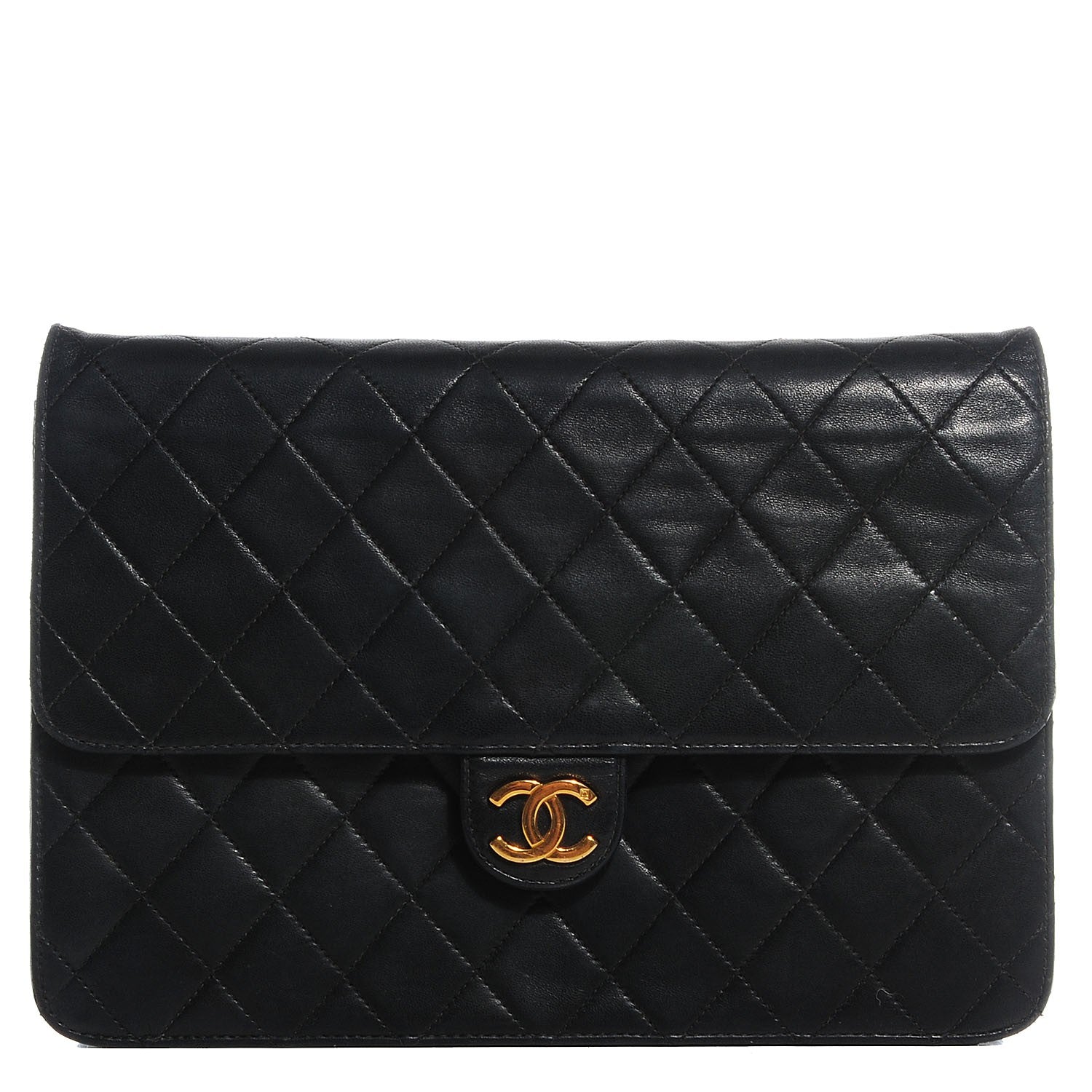 Chanel Lambskin Quilted Medium Single Flap Navy Blue 1 of 8