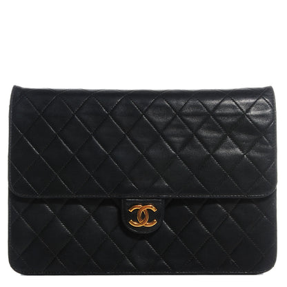 Chanel Lambskin Quilted Medium Single Flap Navy Blue 1 of 8