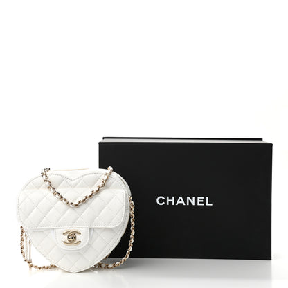 Chanel Lambskin Quilted CC In Love Heart Bag White 11 of 11