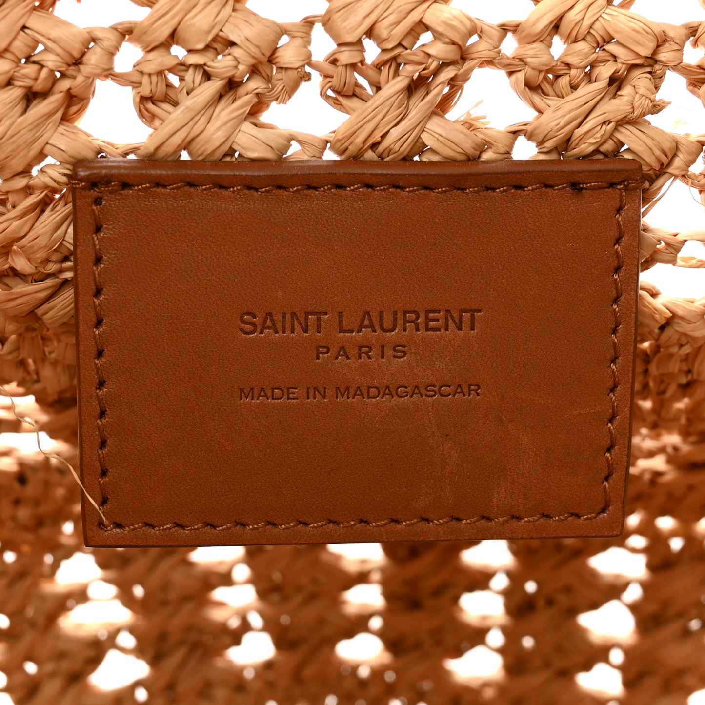 Raffia Calfskin Small Panier Tote Naturel