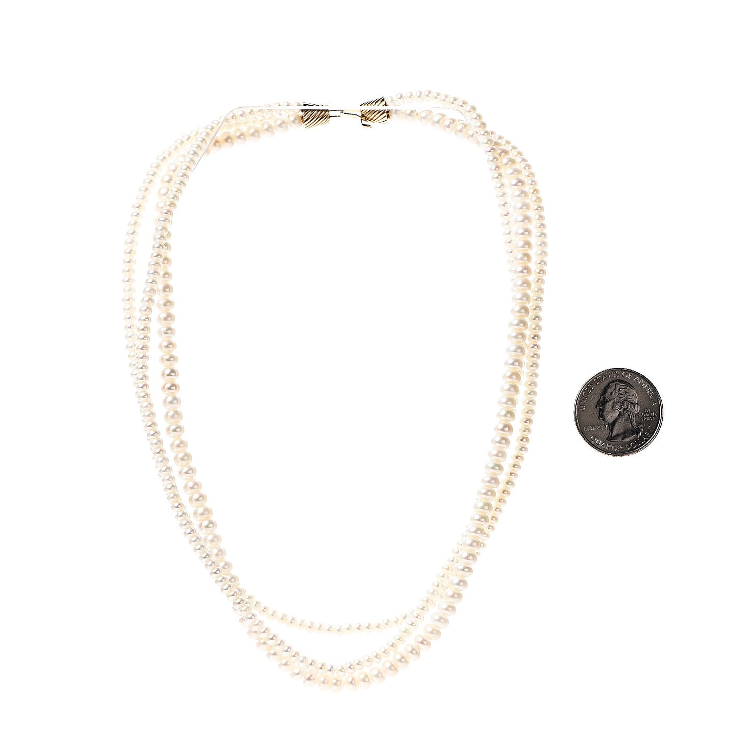18K Yellow Gold Akoya Pearl 3.5-5.2mm Three Strand Necklace