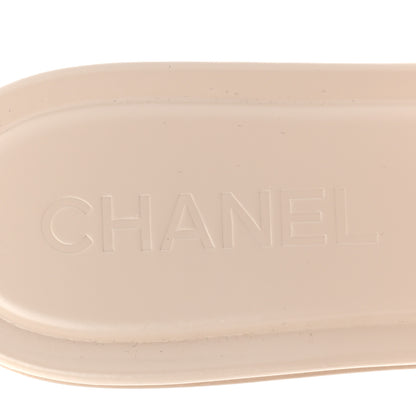 Chanel Calfskin Patent Calfskin Logo Mules 39 Beige 7 of 11