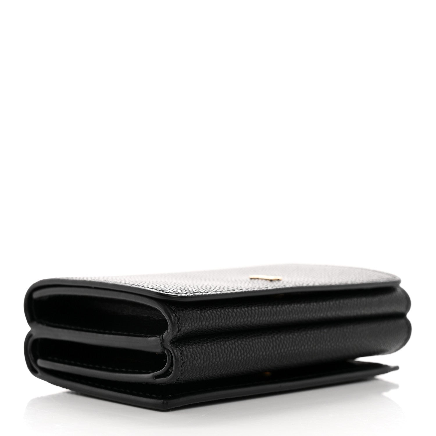 Burberry Grained Calfskin TB Compact Tri-Fold Wallet Black 4 of 8