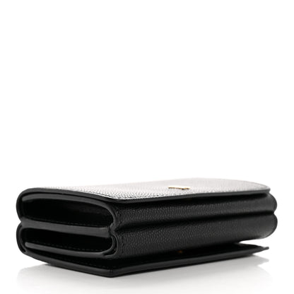 Burberry Grained Calfskin TB Compact Tri-Fold Wallet Black 4 of 8
