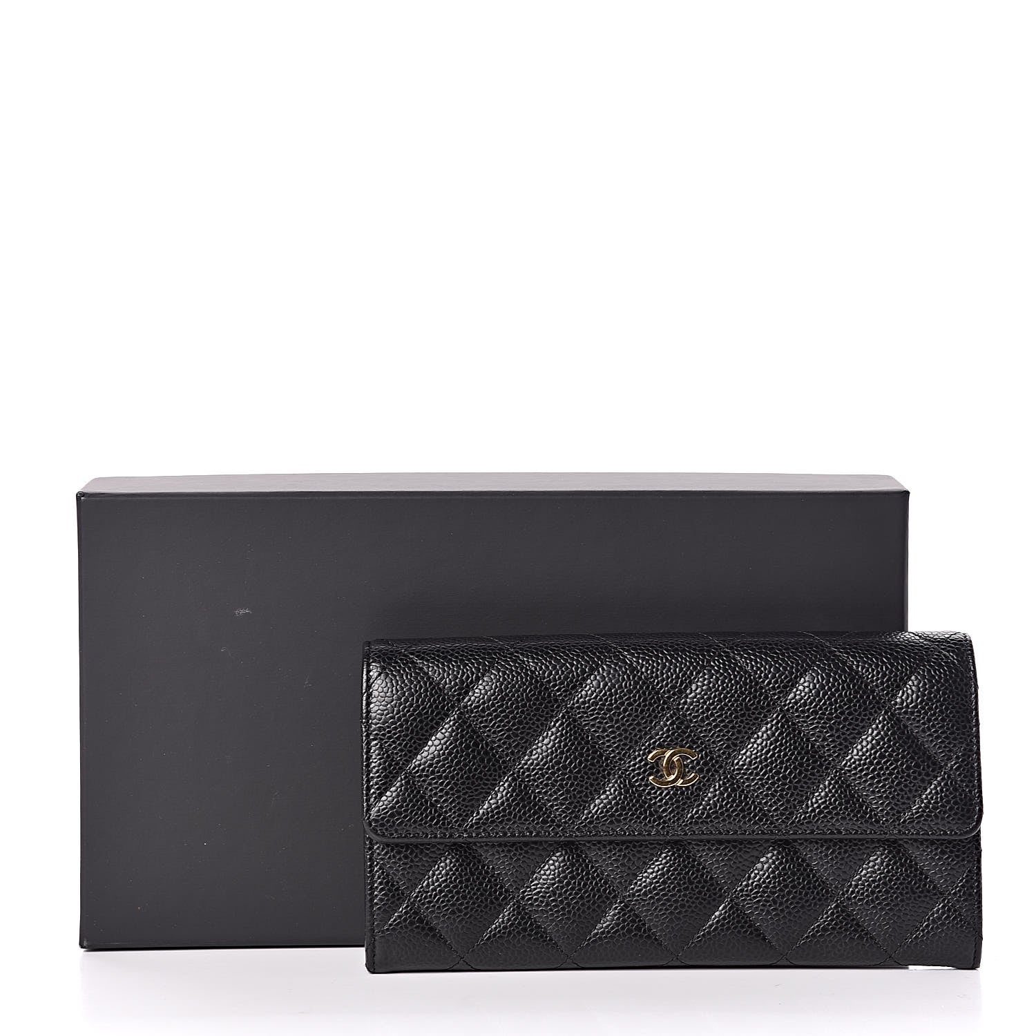 Chanel Caviar Quilted Large Gusset Flap Wallet Black 9 of 9