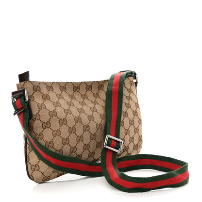 Gucci Monogram Web Small Flat Messenger Crossbody Dark Brown 3 of 10