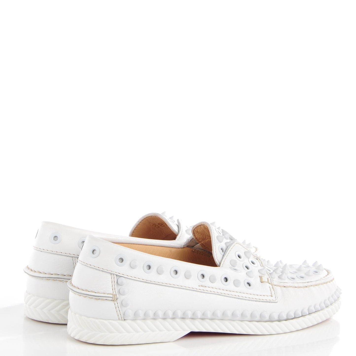 Calfskin Yacht Spikes Loafers 38.5 White