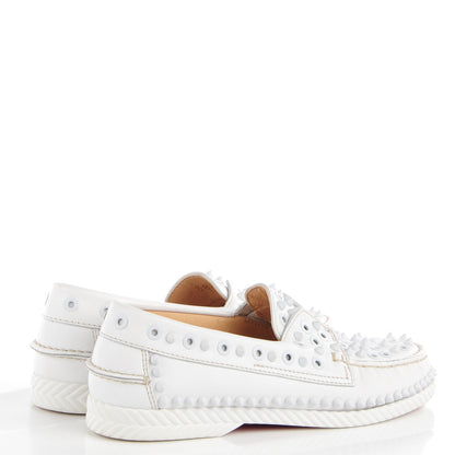 Christian Louboutin Calfskin Yacht Spikes Loafers 38.5 White 4 of 6