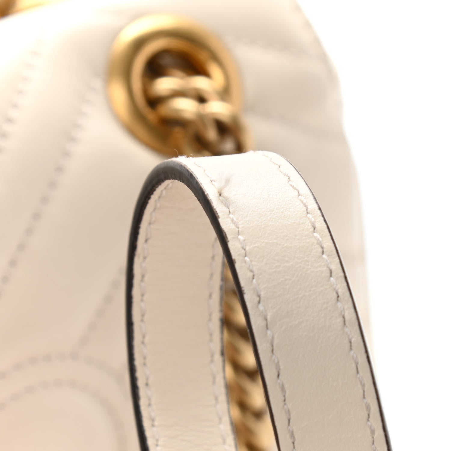 Gucci Calfskin Matelasse Mini GG Marmont Shoulder Bag White 11 of 11